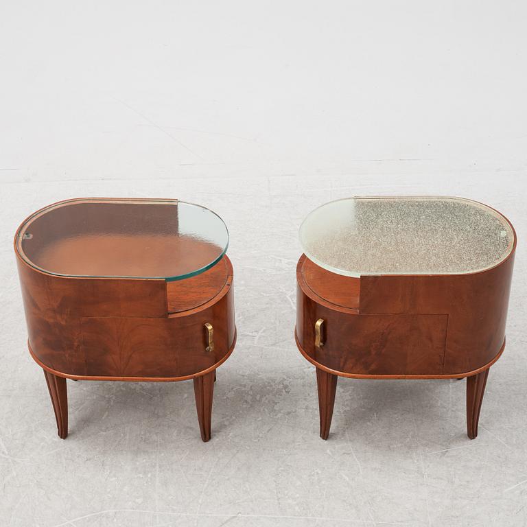 Axel Larsson, presumably, a pair of bedside tables, Svenska Möbelfabrikerna, Bodafors, 1940s.