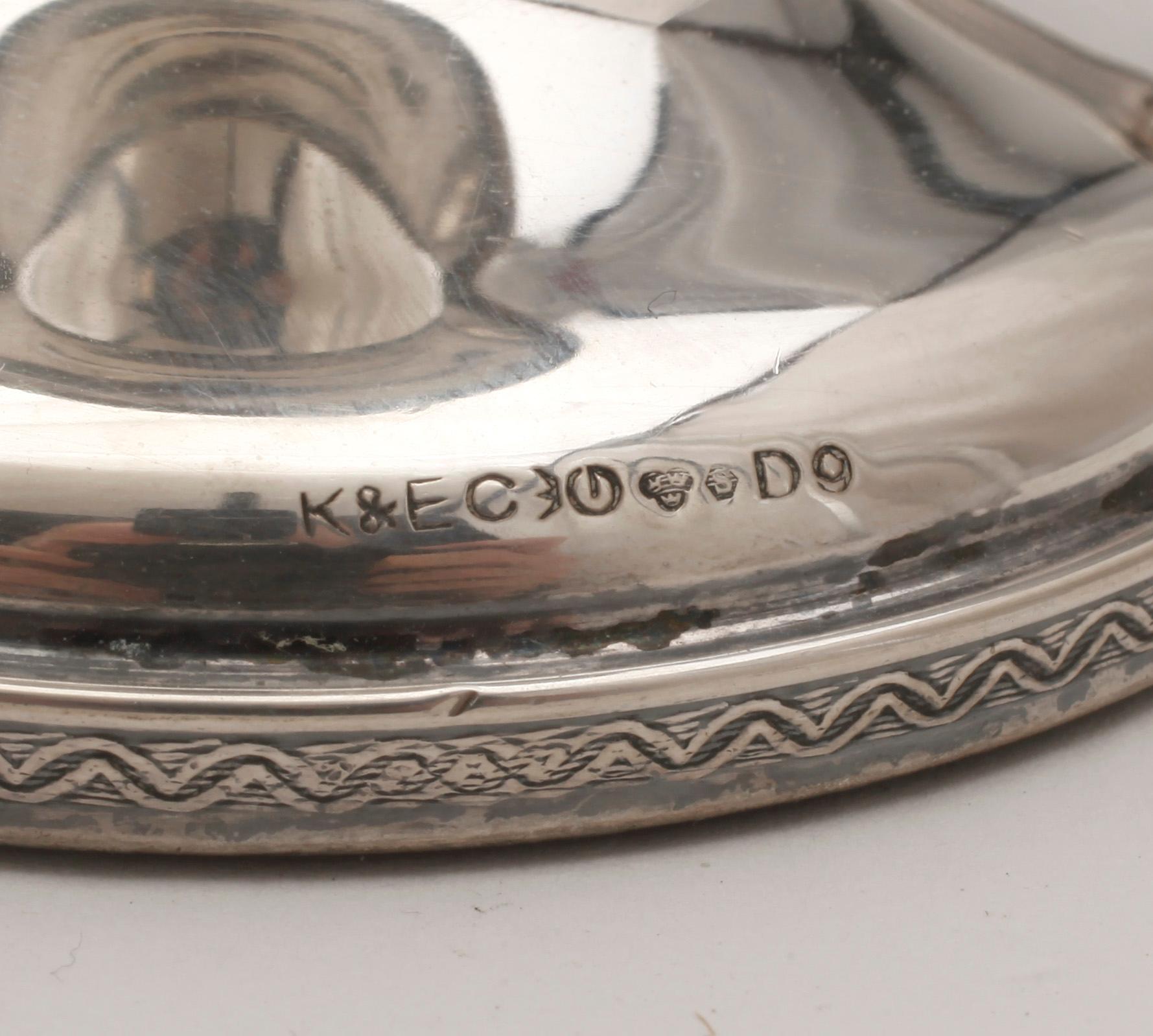 LJUSSTAKAR, ett par, silver, K & Ec, Göteborg, 1954.