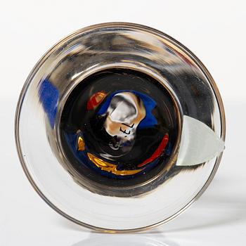 Gunnar Cyrén, snapsglas, 5 st, s.k. "djävulsglas", ur "Nobel" servisen, Orrefors.