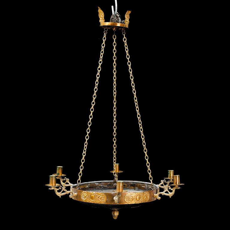 A late 19th century empire style ceiling light.