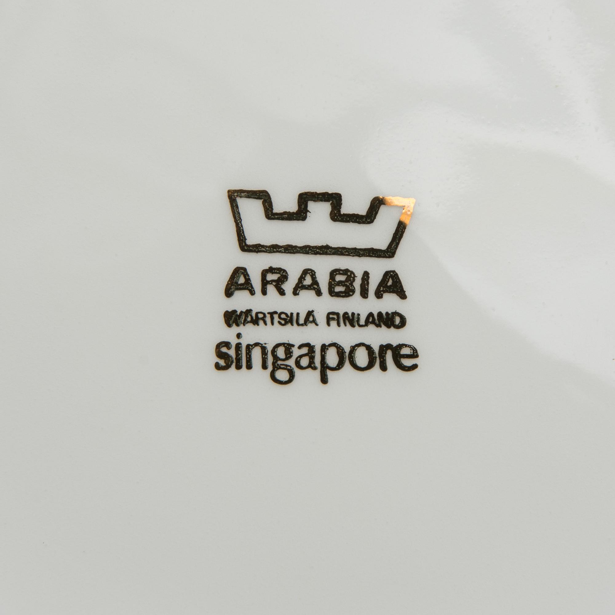 TEEASTIASTO, posliinia, 22 osaa, "Singapore", Arabia, 1970-luku.