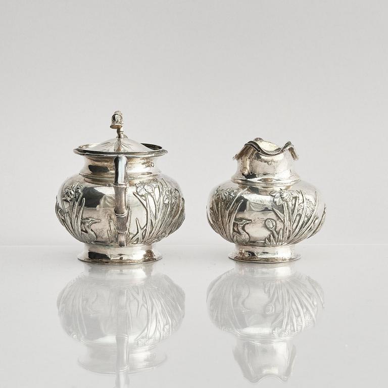 A fine Chinese Export silver tea and coffee service, Sing Fat, early 20th century.