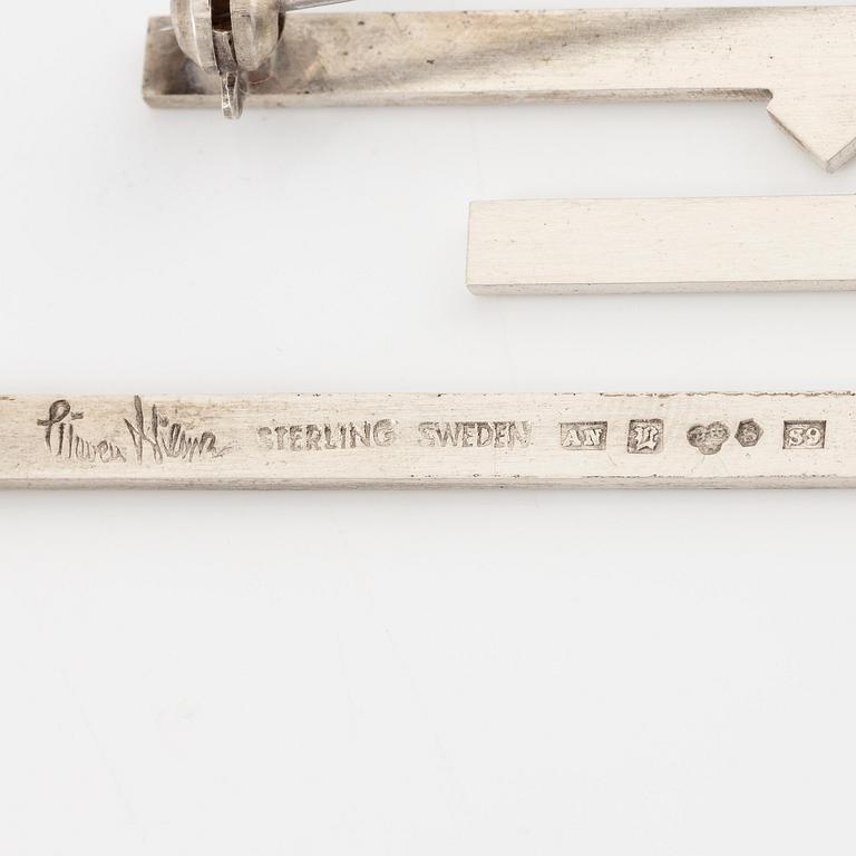Wiwen Nilsson, monogrambrosch, sterlingsilver, Lund 1968.