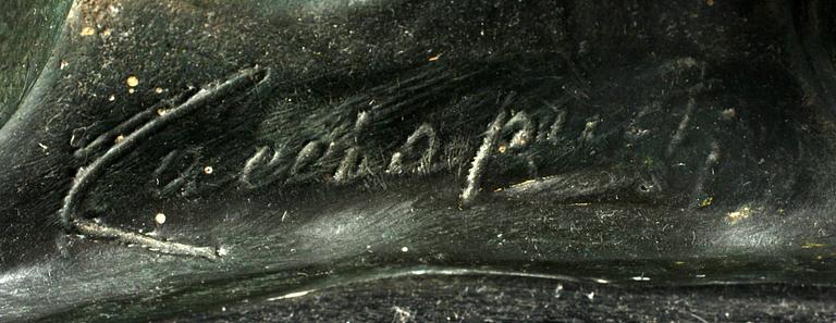 OKÄND KONSTNÄR, patinerad gips, sign Cacciapuoti, 1900-tal.