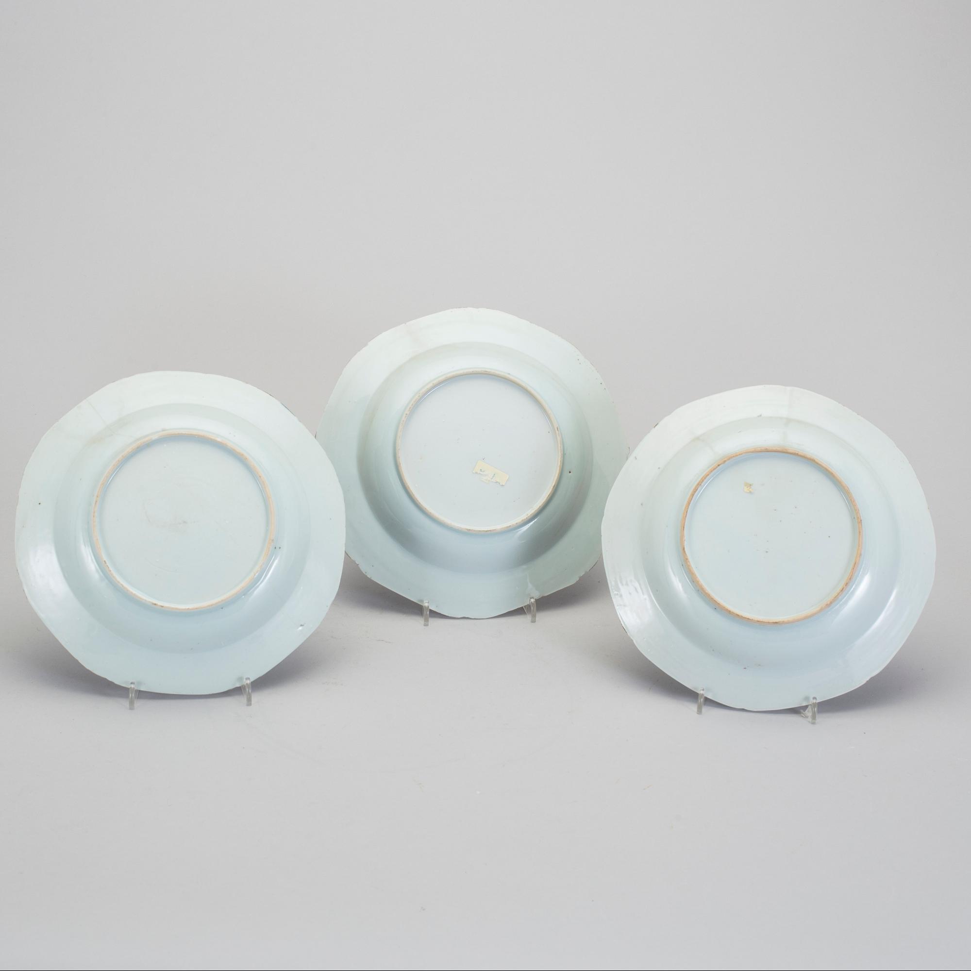 TALLRIKAR, 6 st, porslin, Qingdynastin, Qianlong (1736-95).