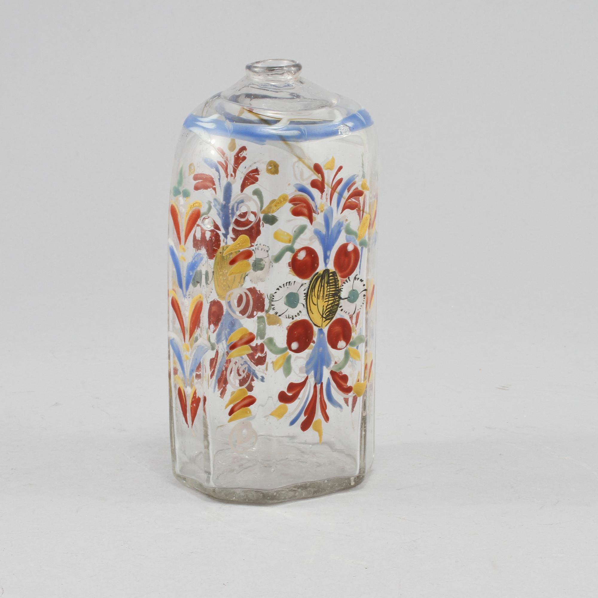 FLASKA, glas, omkring år 1900.