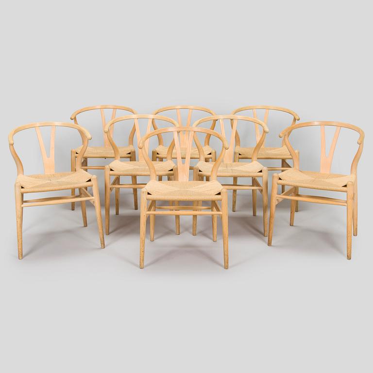 Hans J. Wegner, stolar, 8 st, CH-24 "Y-stolen" Carl Hansen & son. Danmark, 2000-tal.