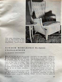 Elias Svedberg, a rare "Eftermiddag" (Afternoon) armchair, Nordiska Kompaniet, Sweden, ca. 1937.