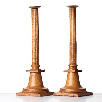 A pair of late Gustavian candlesticks, circa 1800.