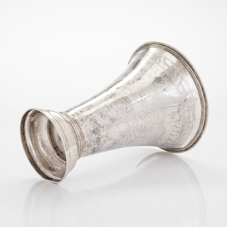A late 18th-century silver beaker, maker's mark of Abraham Sundström, Västerås, Sweden 1796.