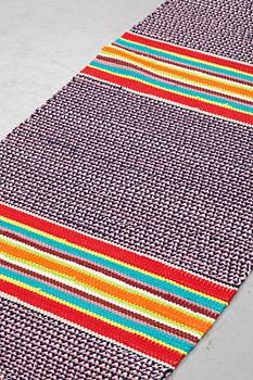 Jenny Mäkinen, Matto, a runner, "Jenny", a rag rug, ca 1120,5 x 71,5-74 cm, Finland the beginning of the 1970's.