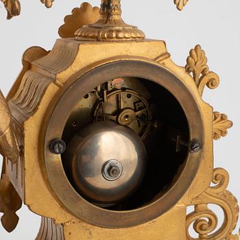 A mantel clock, Mourey, France, late 19th Century.