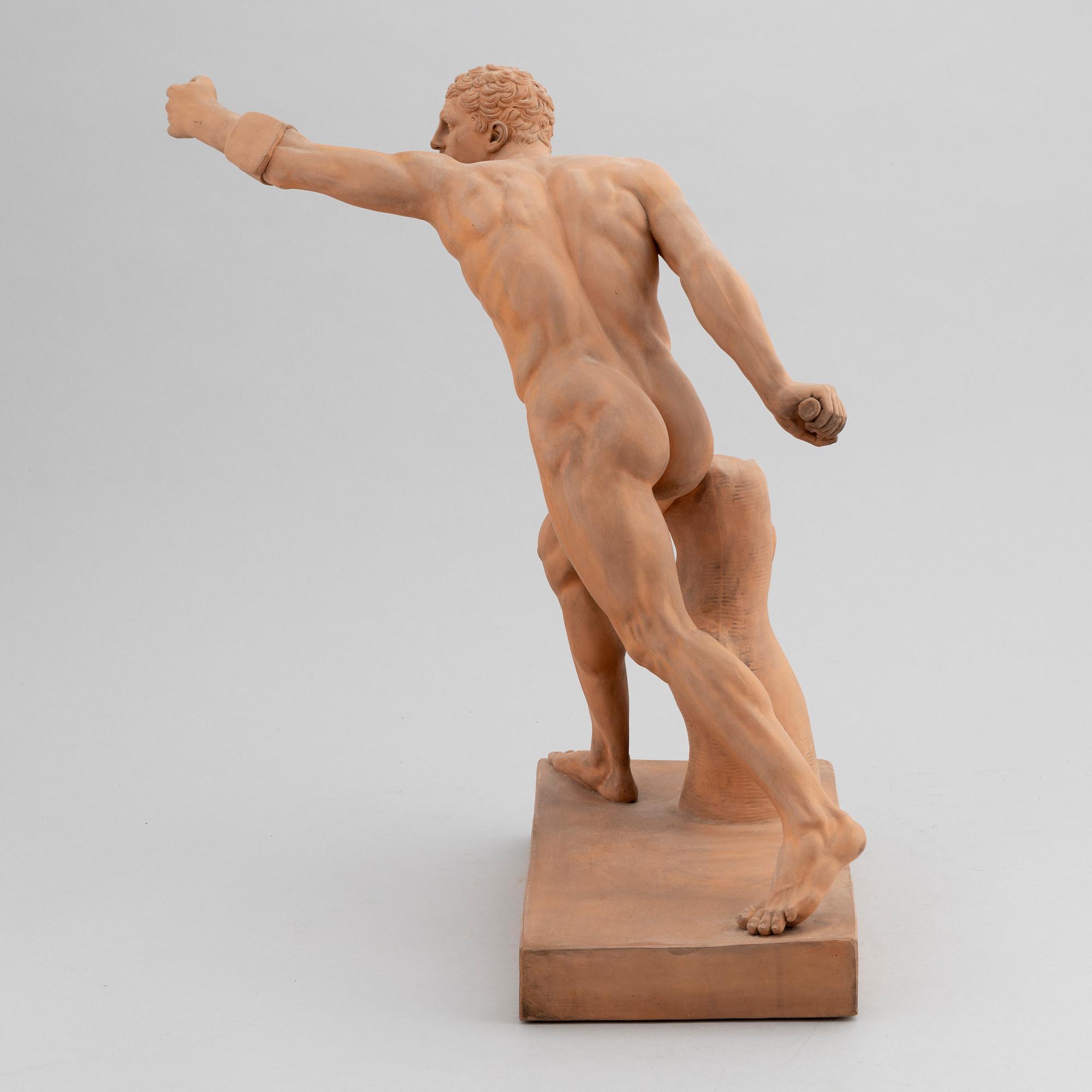 Agasias of Ephesus, after, a terracotta sculpture, P.Ipsen, Copenhagen, late 19th century.