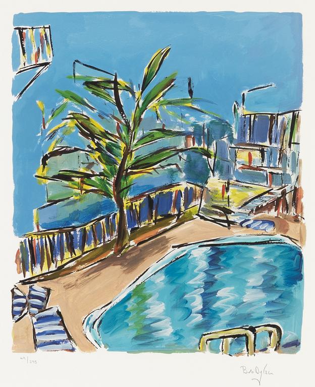 Bob Dylan, giclée, signerad och numrerad 49/295.