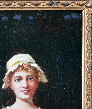 GUSTAVE JEAN JAQUET, tillskriven, olja på pannå. Otydl sign.