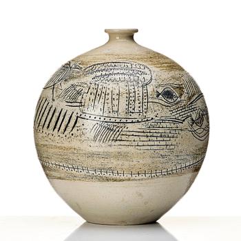 Anders Bruno Liljefors, a large stoneware vase, Gustavsberg studio, Sweden early 1950s.