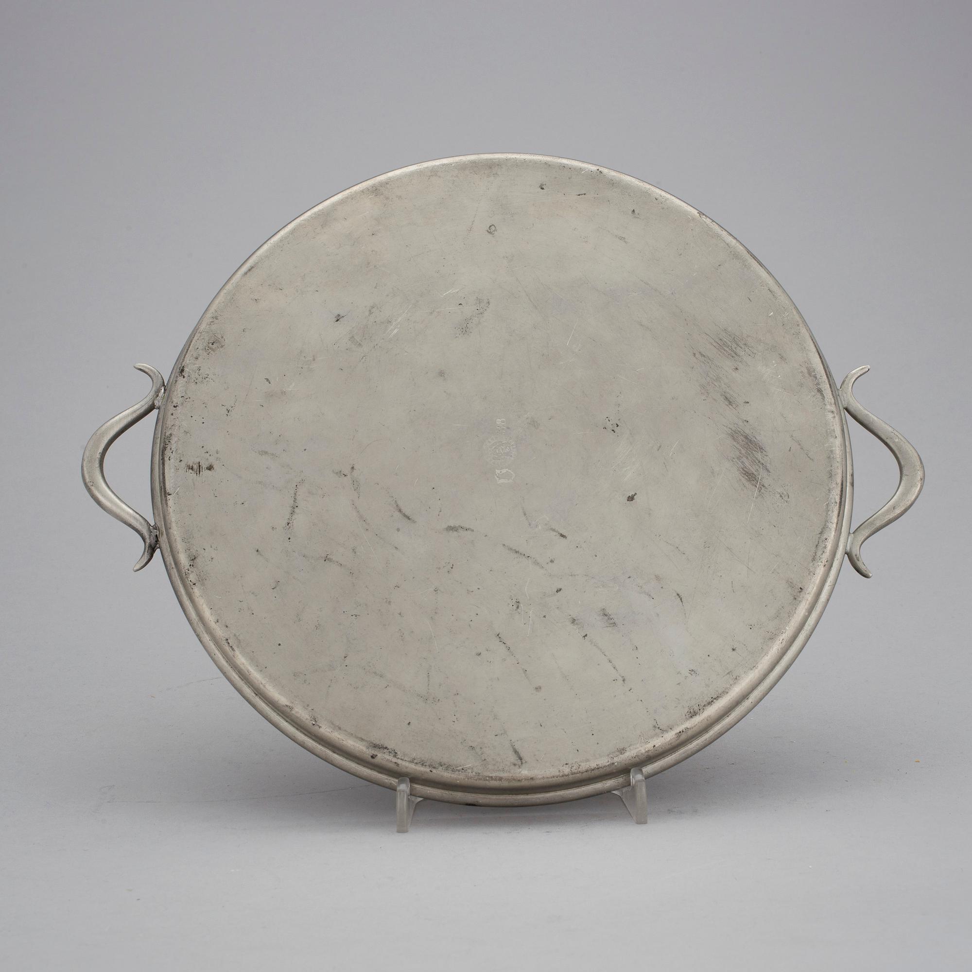 A pewter tray by Firma Svenskt Tenn, Stockholm 1928.