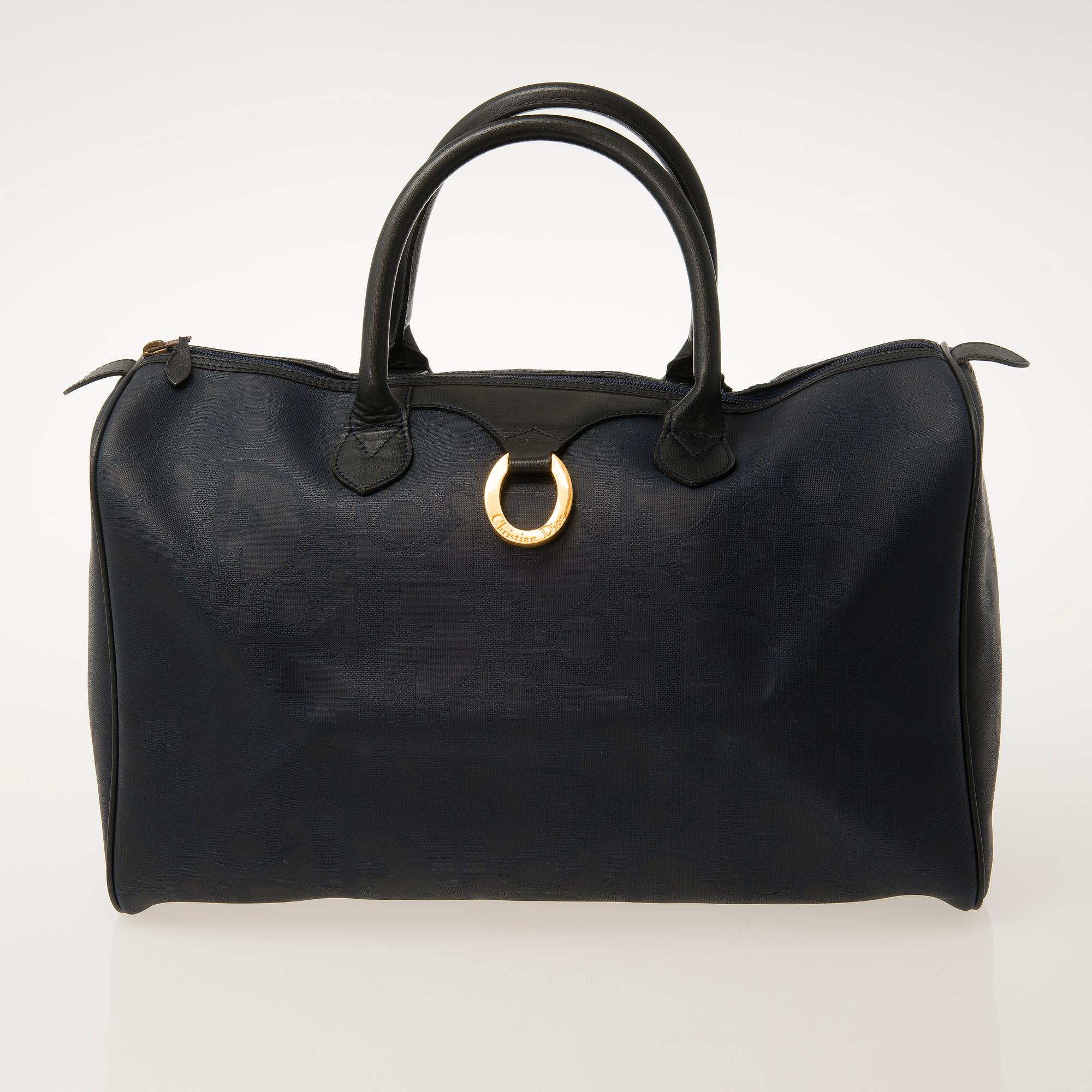 CHRISTIAN DIOR, Blue Monogram Coated Canvas Duffel Bag.