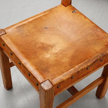 Six pine chairs, mid 20th Century.