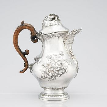 A Swedish 18th Century Rococo silver coffee-pot, marks of Petter Eneroth, Stockholm 1775.