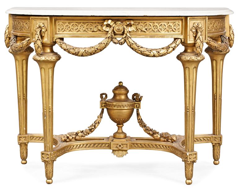 A Gustavian-style 19th century console table.