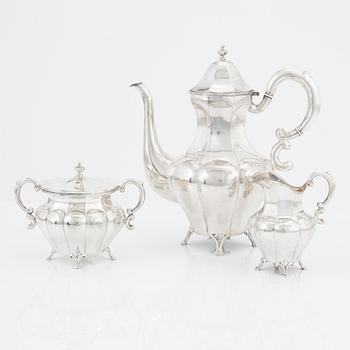 Sixten Allvin & Co, kaffeservis, 3 delar, silver, Vetlanda 1964-65.