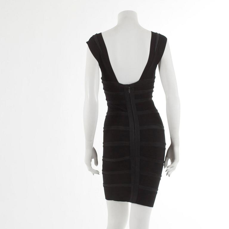 HERVE LEGER, a black dress. Size XS.