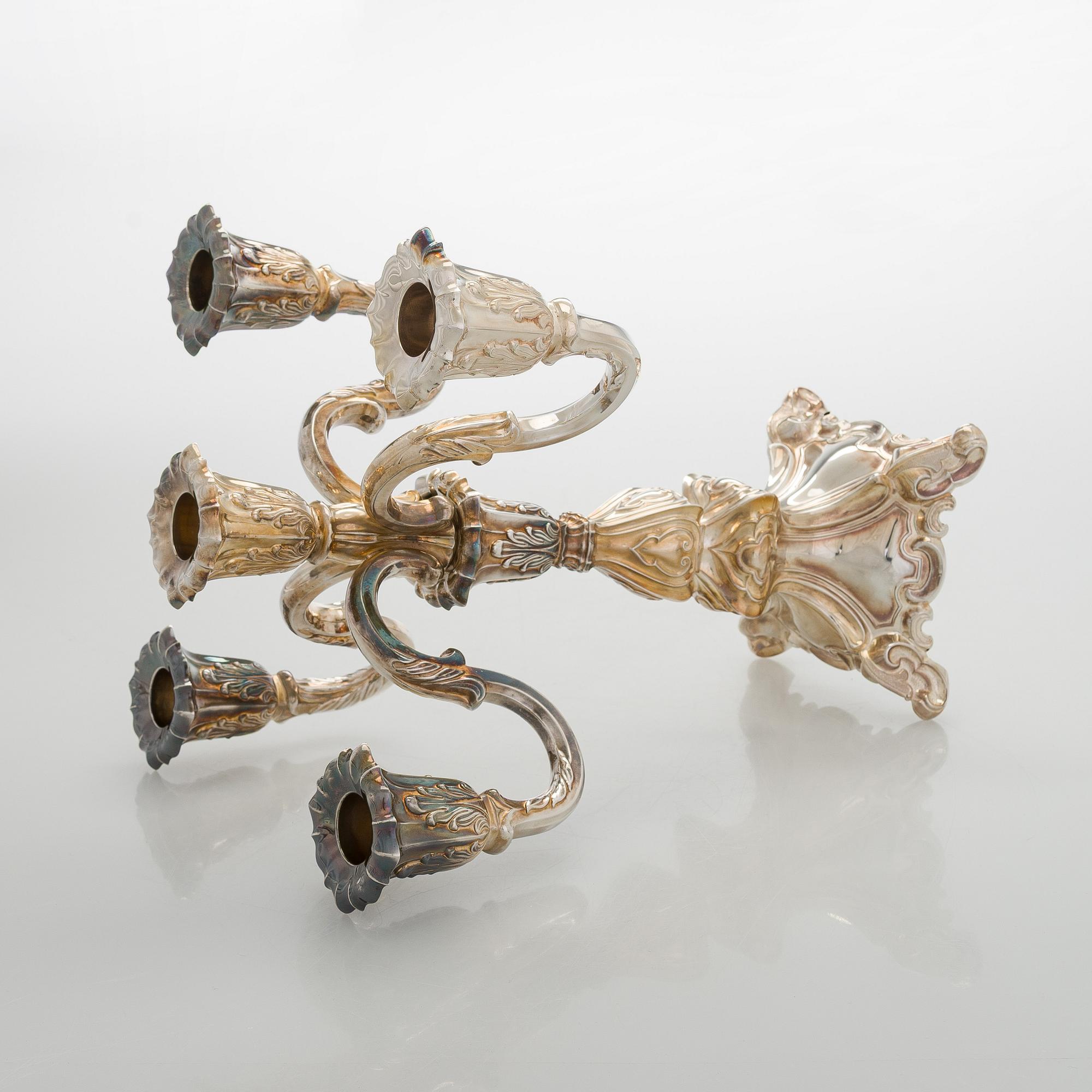 Kandelaber, silver, Auran Kultaseppä, Åbo 1993-1994.