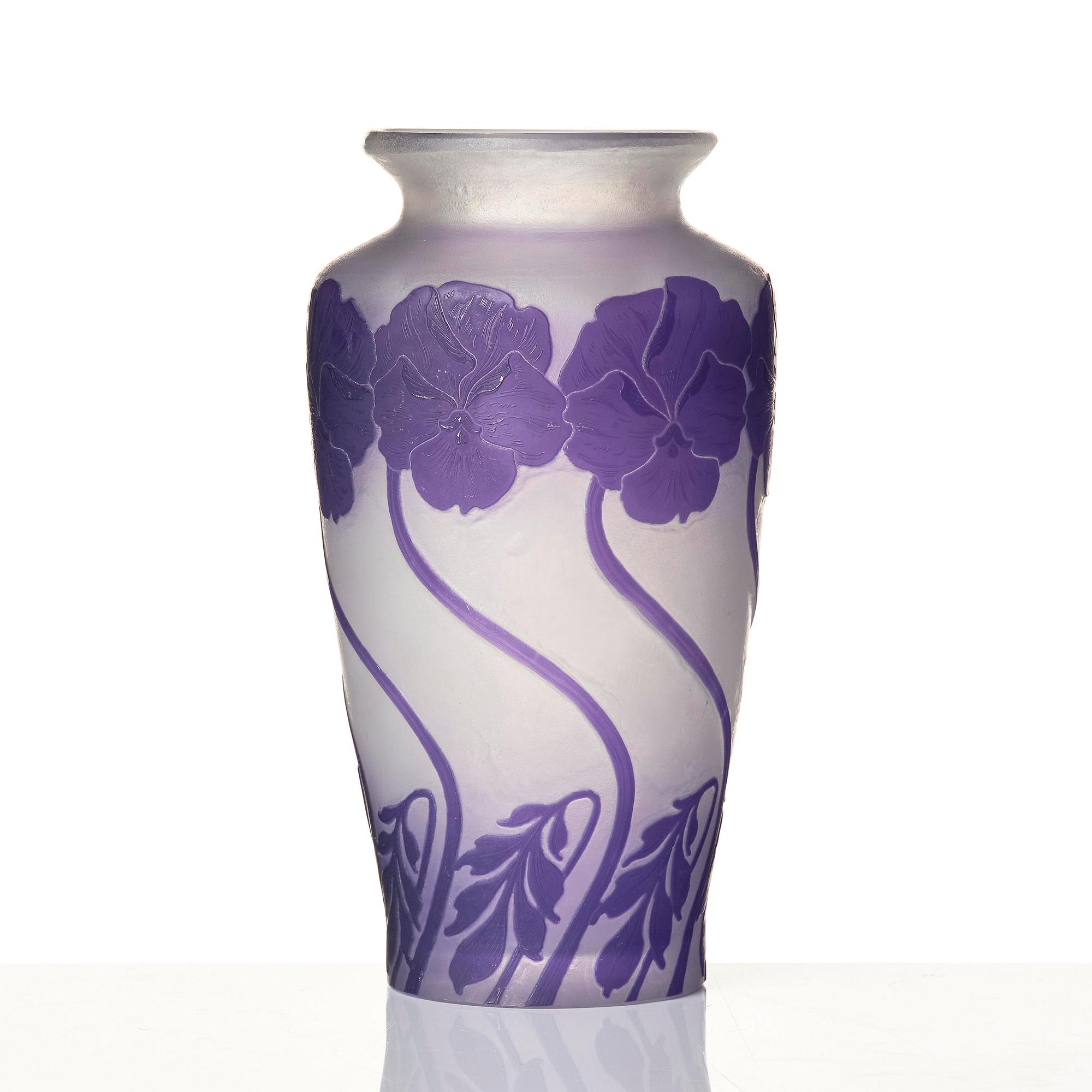Karl Lindeberg, vas, överfångsglas, Kosta, jugend.
