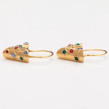 Louis Vuitton, "Essential V Planète" hoop earrings. Marked Italy.