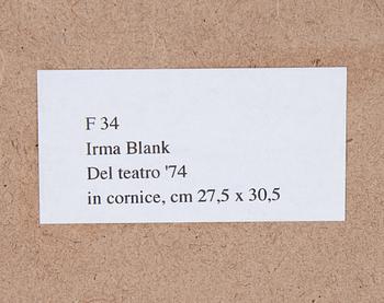 Irma Blank, indian ink on paper, signed and dated -74.