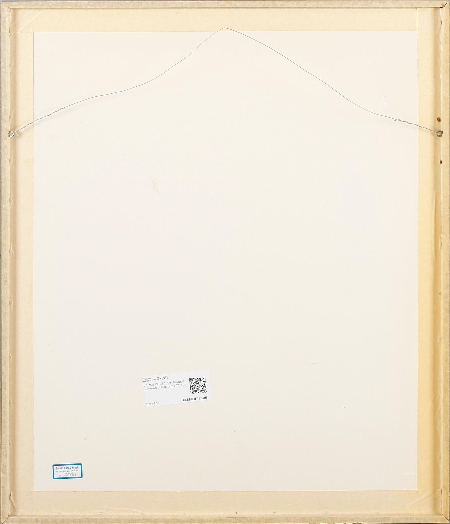 JAMES COSTA, färglitografi, signerad och daterad 77, EA.