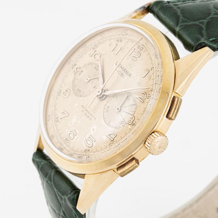 Lemania, 105, chronograph, wristwatch, 37,5 mm.