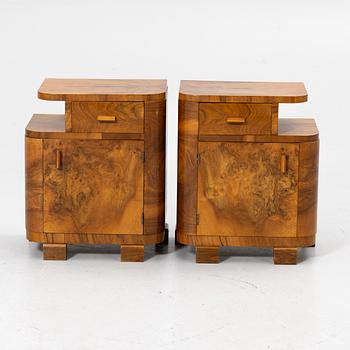 Sängbord, ett par, art deco-stil, 1900-talets mitt.