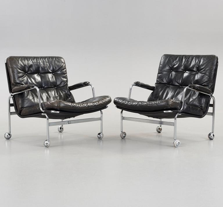 Bruno Mathsson, a pair of 'Karin' easy chairs, DUX, Sweden.