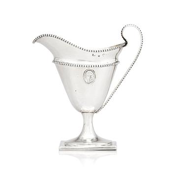 185. A Swedish 18th century parcel-gilt silver cream-jug, mark of Stephan Westerstråhle, Stockholm 1793.