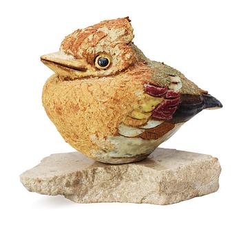 A Tyra Lundgren stoneware figure of a bird.