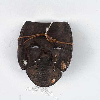 A Japanese wooden Noh mask, Edo period (1603-1868).