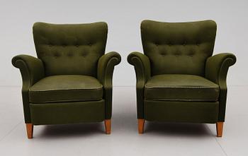 FÅTÖLJER, 1 par, 1900-talets mitt.