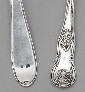 SOCKERSTRÖARE, 2 st. Silver, Sverige. 1800-talets andra hälft. Totalvikt 124.