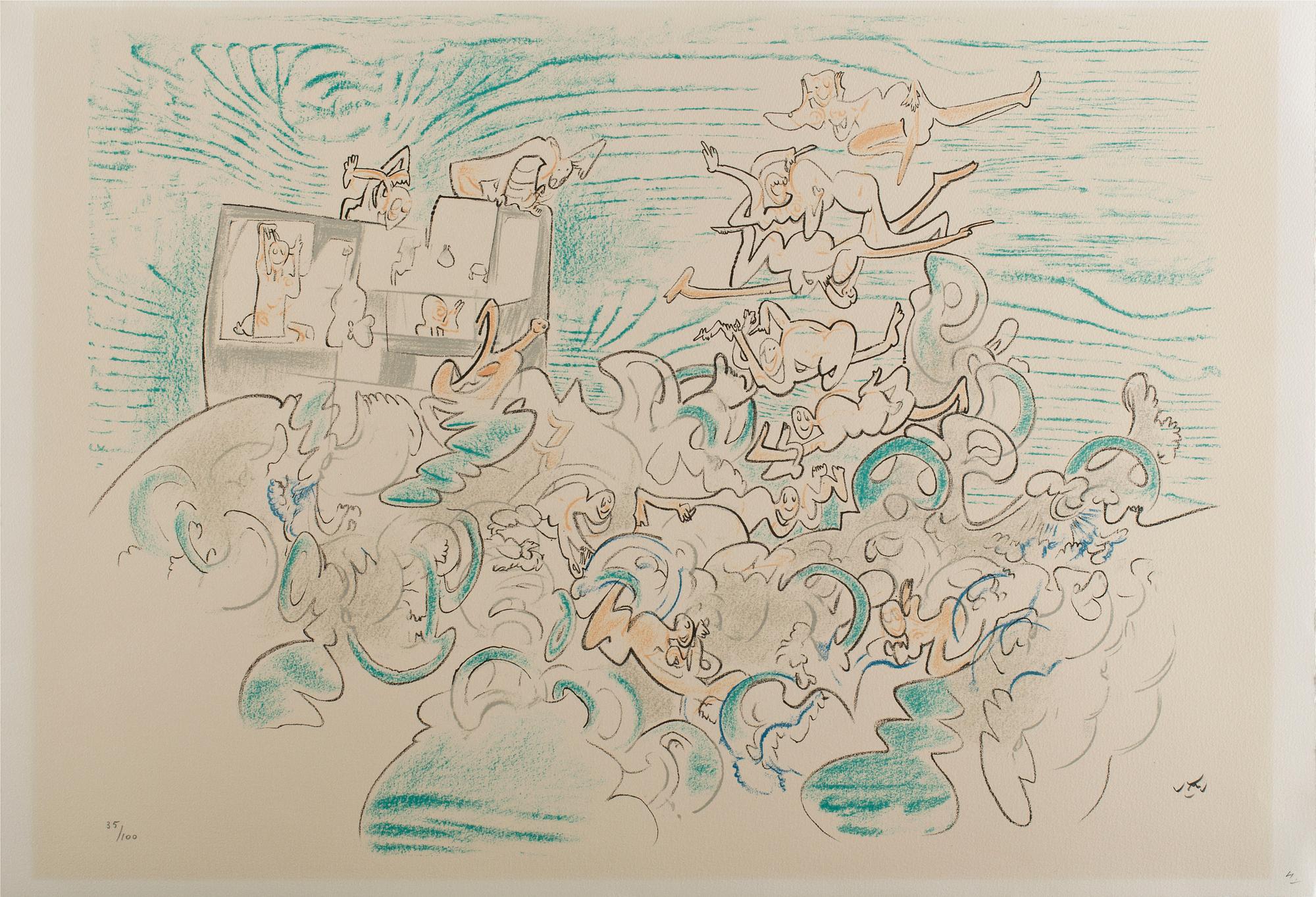 ROBERTO MATTA, färglitografi, signerad och numrerad 35/100.