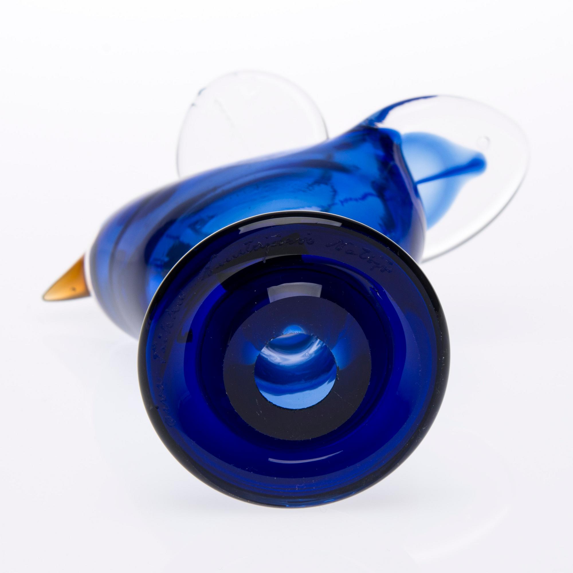 FIGURIN, glas, "Flugsnappare", signerad Oiva Toikka Nuutajärvi Notsjö.