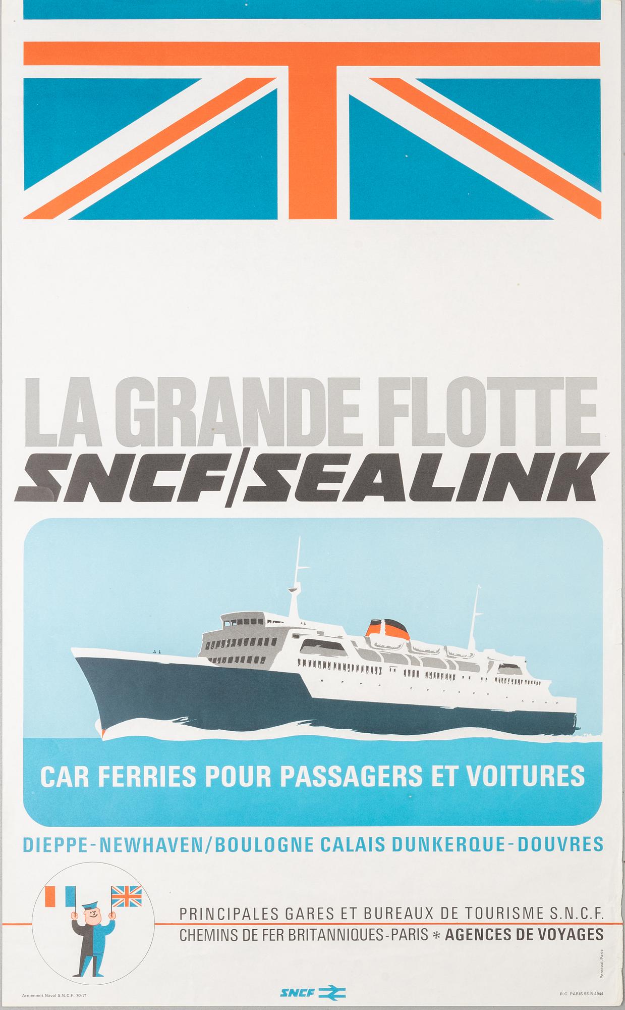 A poster, 'La Grande Flotte SNCF/Sealink'.