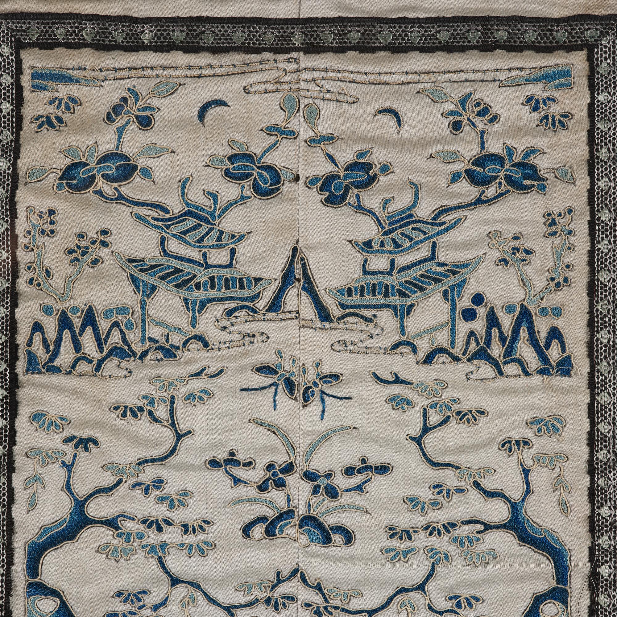 Broderi, siden. Sen Qingdynasti, omkring 1900.
