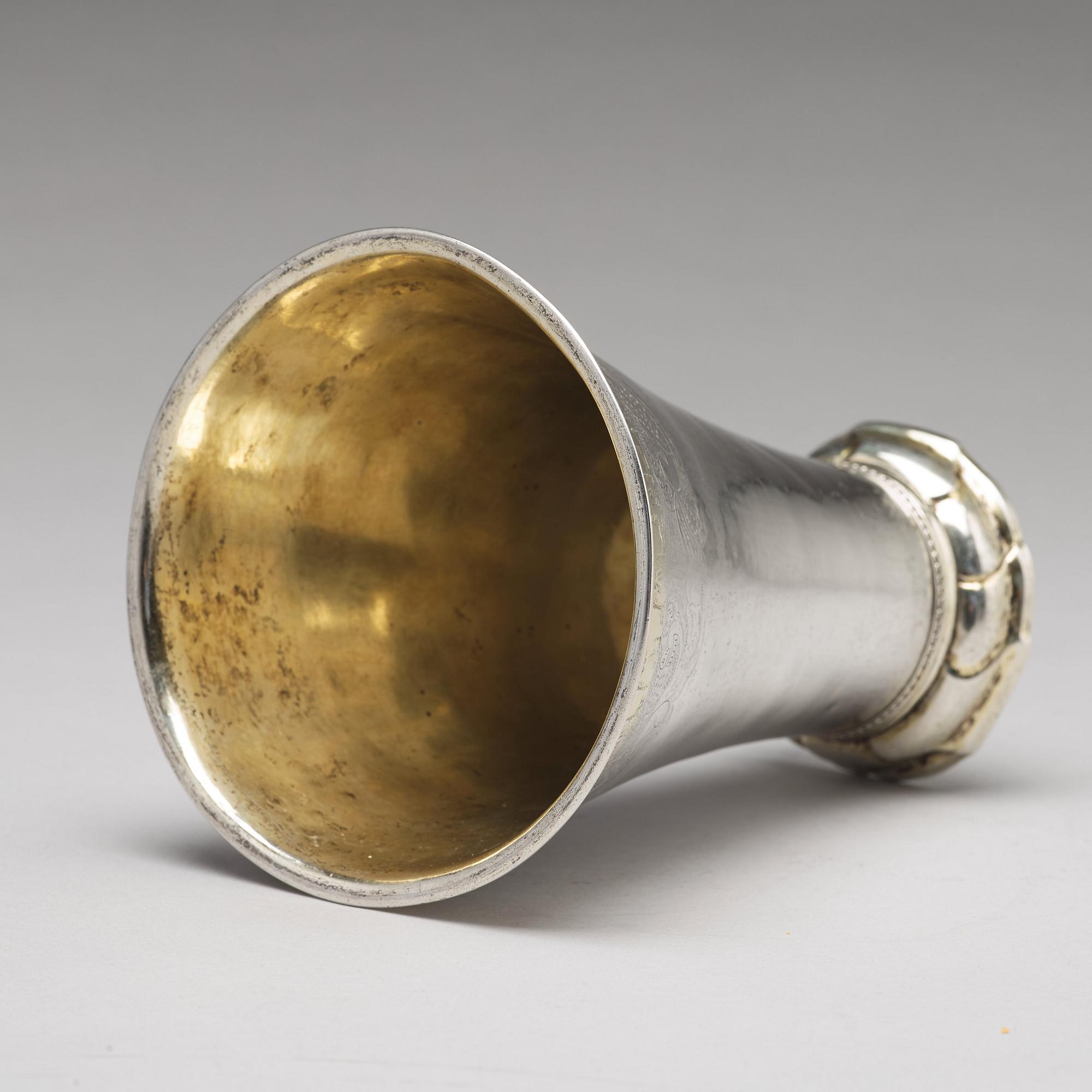A Swedish 18th century parcel-gilt silver beaker, mark of Henrik Wittkopf, Stockholm 1761.