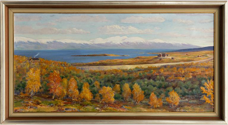 Karl Tirén, "Panorama över Torneträsk och gamla Absiko-turiststation".