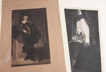 PARTI GRAFIK OCH TRYCK, ca 14 delar, 1800-tal mm.