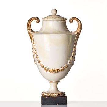 A Swedish Marieberg vase with cover, 18th century.