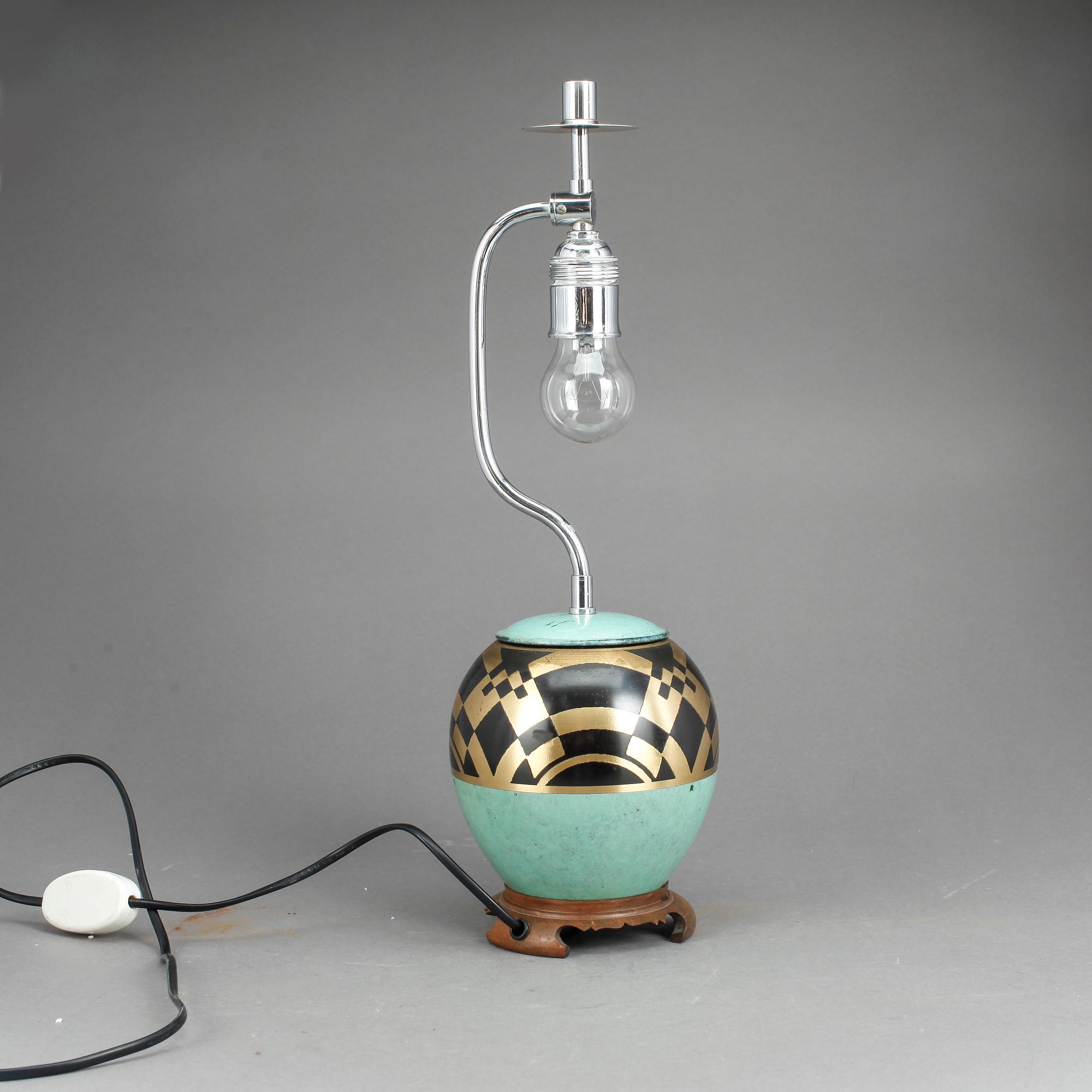 BORDSLAMPA,"Ikora" Wurttembergischee Metallwarenfabrik, Tyskland, art deco, 1900-talets första hälft.