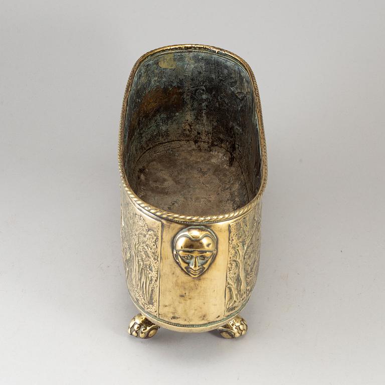 A 19th century brass jardiniere.